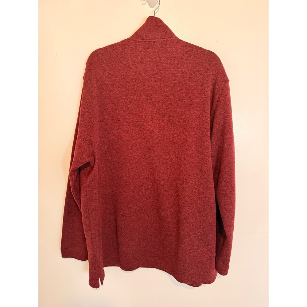 Haggar Men's 2XLT Big & Tall Burgundy Quarter Zip Sweater Fleece Pullover - Picture 5 of 10